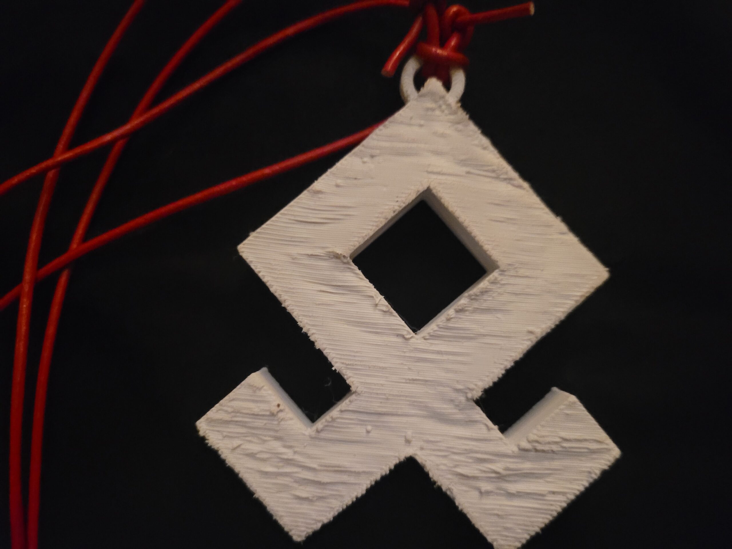 3D Printed 3″ Odal Rune Necklace with Leather Cord