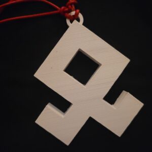 3D Printed 3" Odal Rune Necklace with Leather Cord