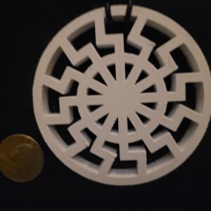 3D Printed 3" Sonnenrad Necklace with Leather Cord